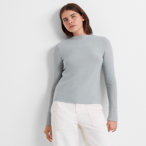 Club Monaco Wool Mock Neck Sweater - Pale Blue - Picture 1 of 8
